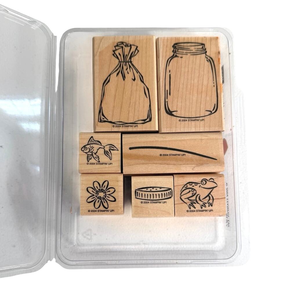Stampin’ Up set of 7 rubber stamps Please”all wrapped up” collection